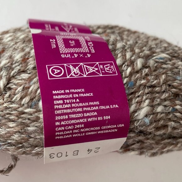 VINTAGE PHILDAR TWEEDAPHIL Acrylic, COTTON, Wool, LINEN Blend Yarn- 5 Skeins - Picture 6 of 7
